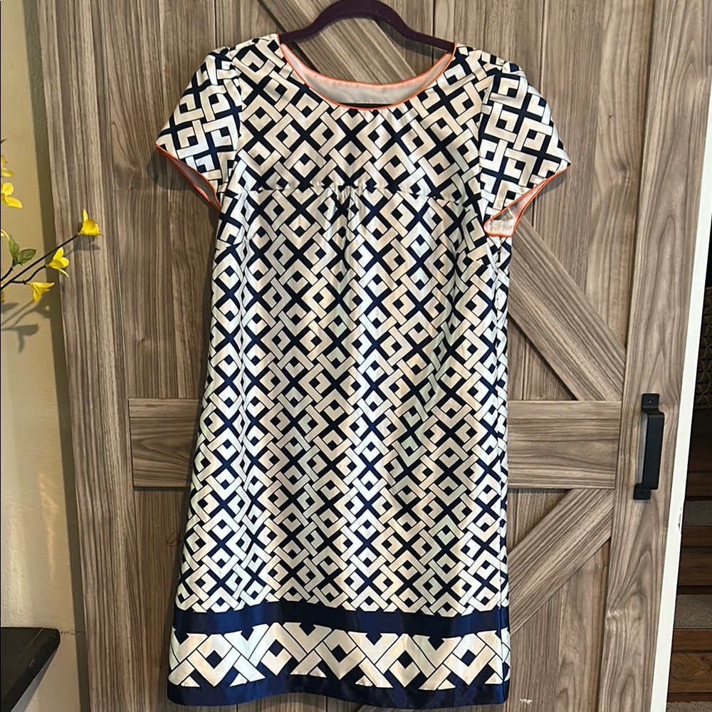 Sara Campbell Navy and White Dress